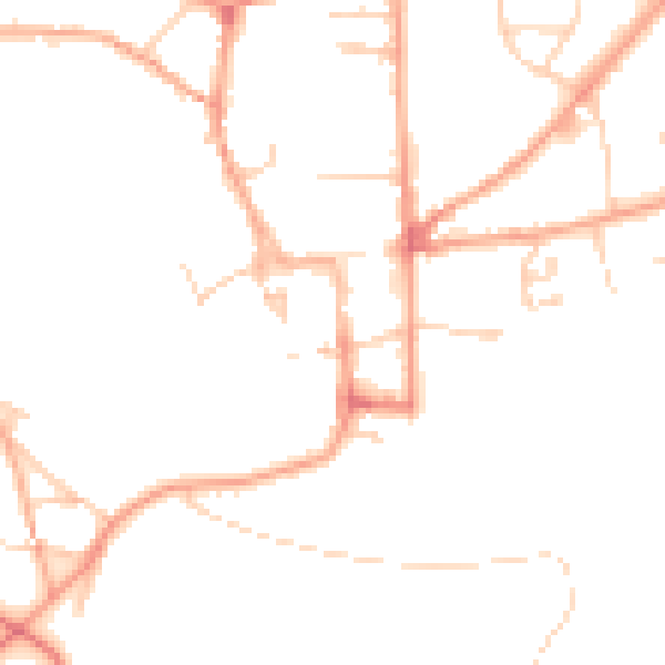 Daytime road noise heatmap for NR21 9AN