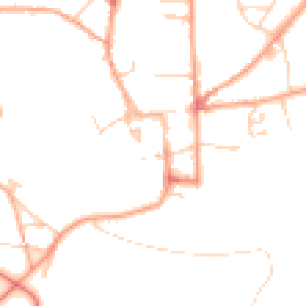 Daytime road noise heatmap for NR21 9BN