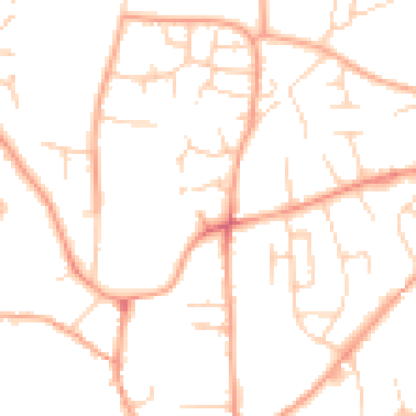 Daytime road noise heatmap for NR21 9DL