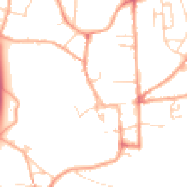Daytime road noise heatmap for NR21 9DX