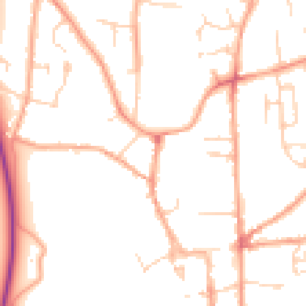 Daytime road noise heatmap for NR21 9EG