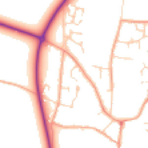 Daytime road noise heatmap for NR21 9HG