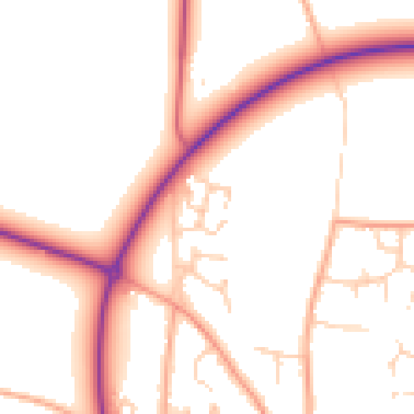 Daytime road noise heatmap for NR21 9RY