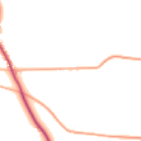 Daytime road noise heatmap for NR24 2AQ