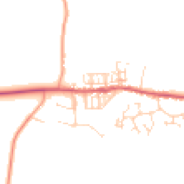Daytime road noise heatmap for NR24 2DA