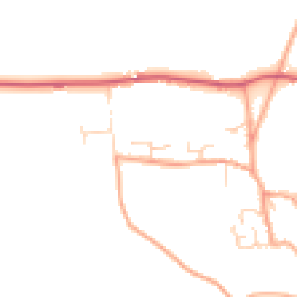 Daytime road noise heatmap for NR24 2JS