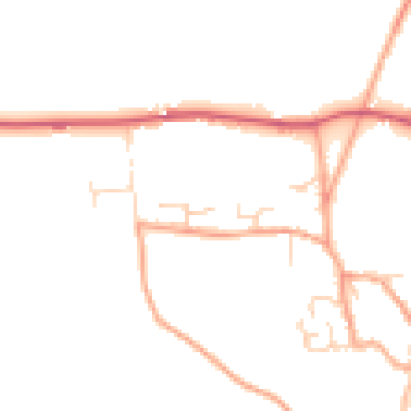 Daytime road noise heatmap for NR24 2JU
