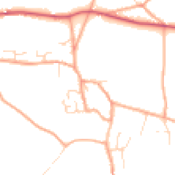 Daytime road noise heatmap for NR24 2LF
