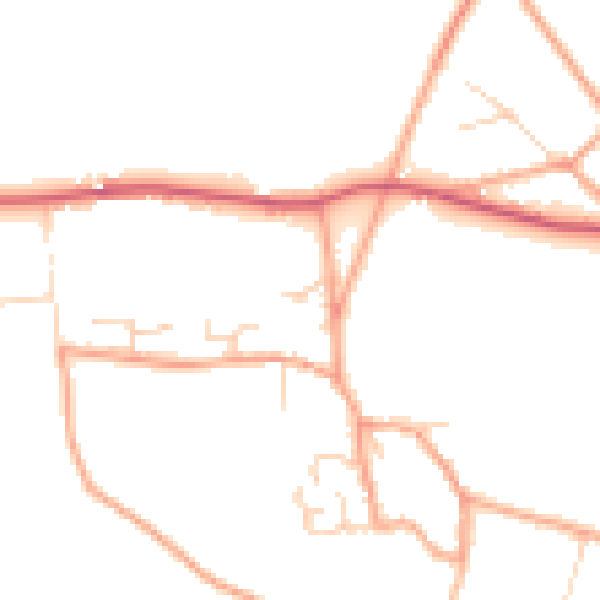 Daytime road noise heatmap for NR24 2NA