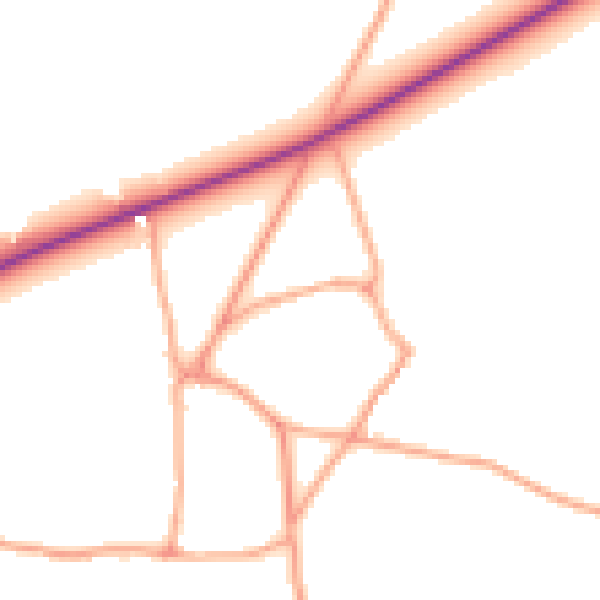 Daytime road noise heatmap for NR24 2PJ