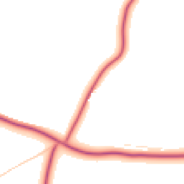 Daytime road noise heatmap for NR24 2QN