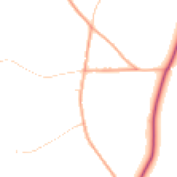 Daytime road noise heatmap for NR24 2QY
