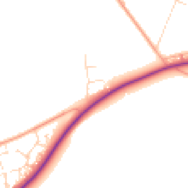 Daytime road noise heatmap for NR25 6AJ