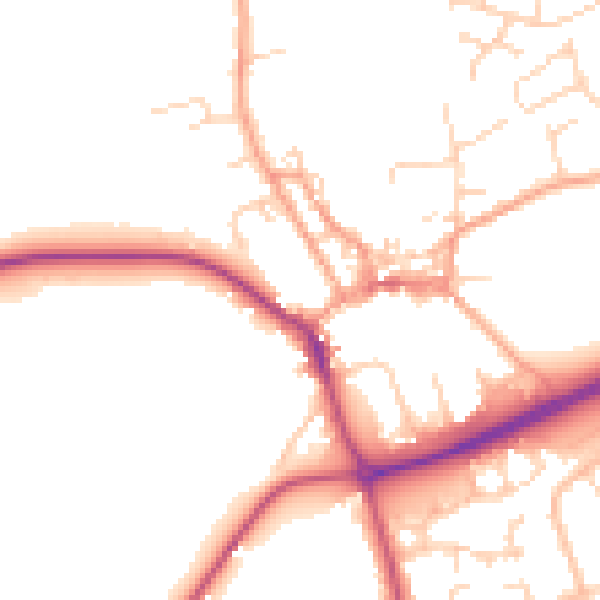 Daytime road noise heatmap for NR25 6AP