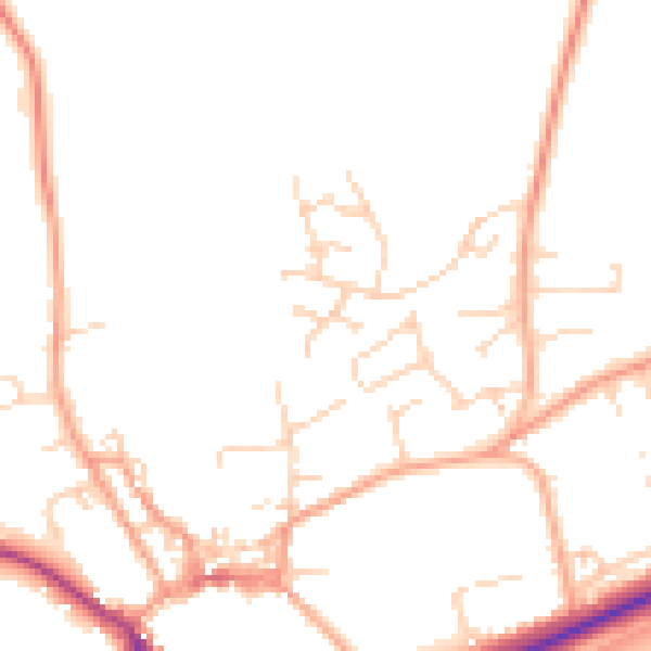 Daytime road noise heatmap for NR25 6AQ
