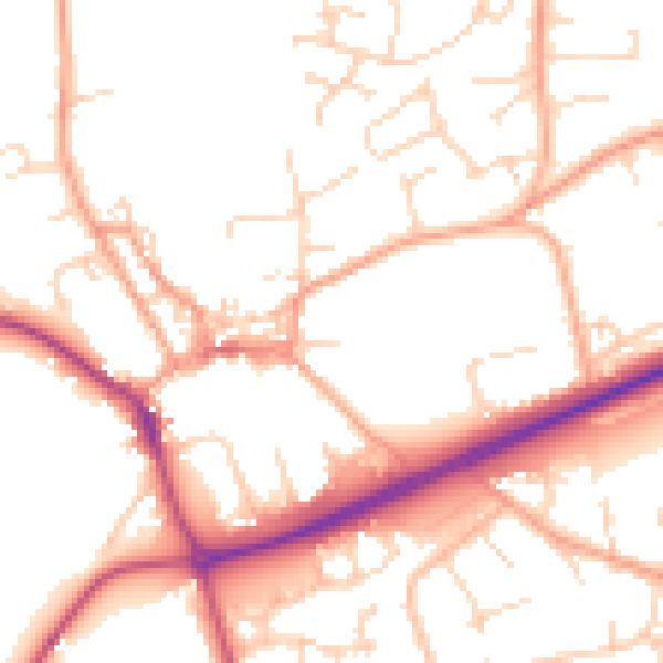Daytime road noise heatmap for NR25 6BB
