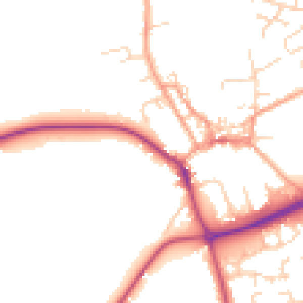 Daytime road noise heatmap for NR25 6BL