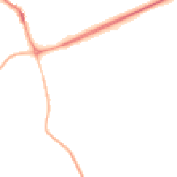 Night-time road noise heatmap for NR25 6BX