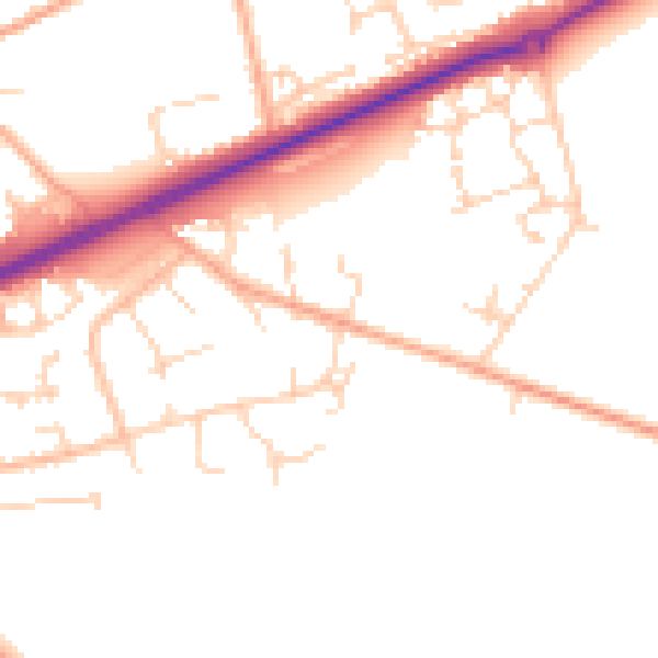 Daytime road noise heatmap for NR25 6DG