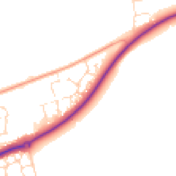 Daytime road noise heatmap for NR25 6FQ
