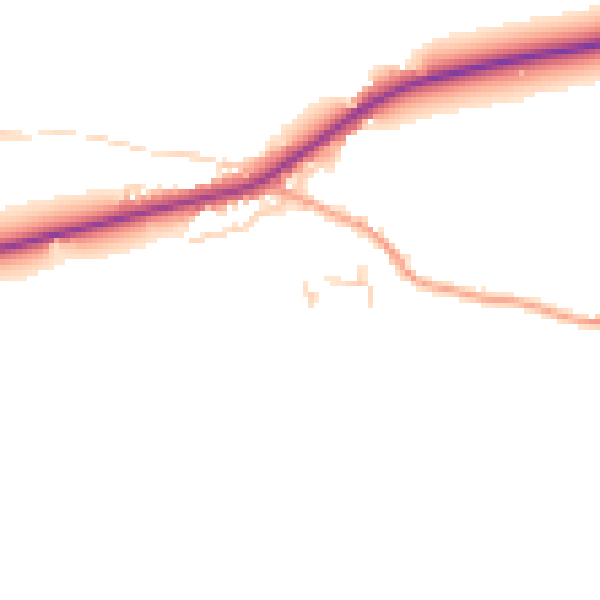 Daytime road noise heatmap for NR25 6NJ