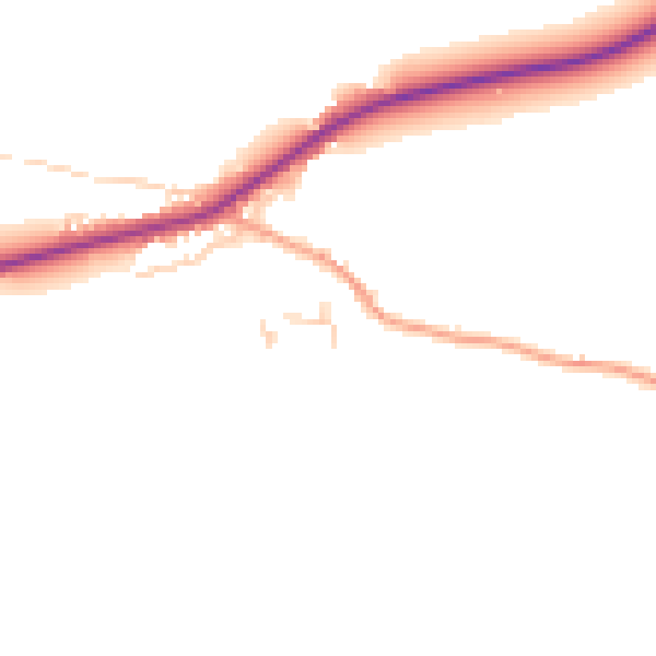 Daytime road noise heatmap for NR25 6NU