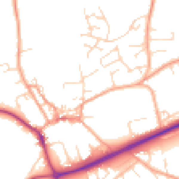 Daytime road noise heatmap for NR25 6PD