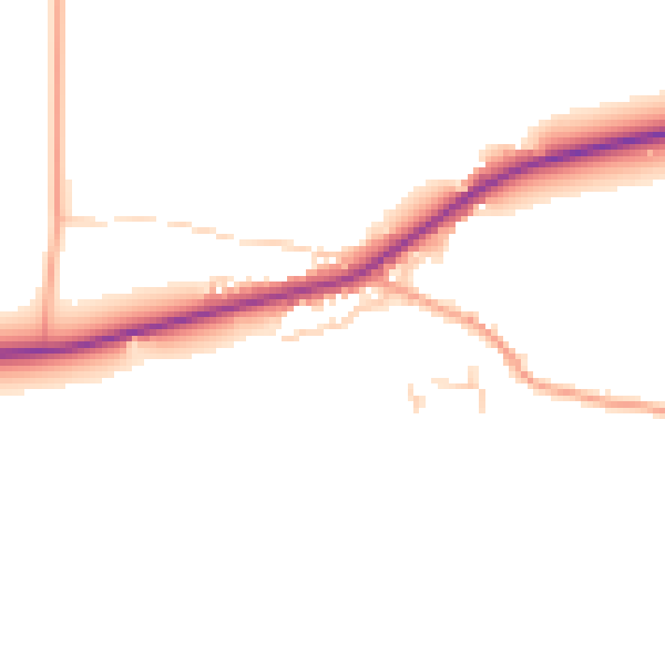 Daytime road noise heatmap for NR25 6PW