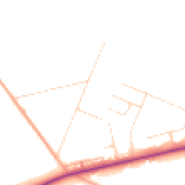 Daytime road noise heatmap for NR25 6QU