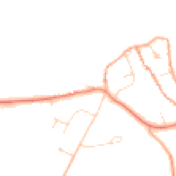 Daytime road noise heatmap for NR25 7AY