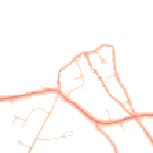 Daytime road noise heatmap for NR25 7LY