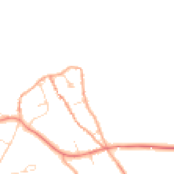 Daytime road noise heatmap for NR25 7NR