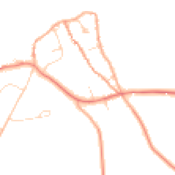 Daytime road noise heatmap for NR25 7PE
