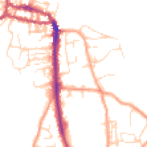 Daytime road noise heatmap for NR27 0AF