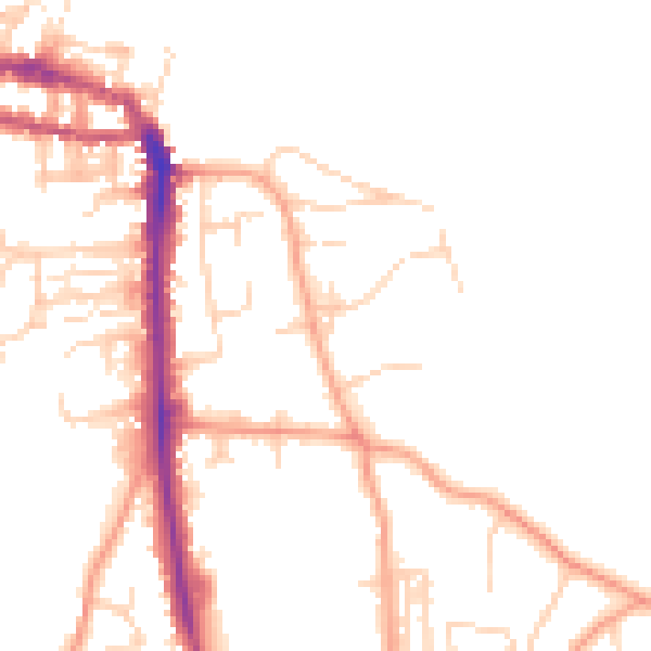 Daytime road noise heatmap for NR27 0AG