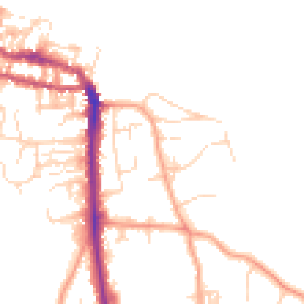 Daytime road noise heatmap for NR27 0AJ