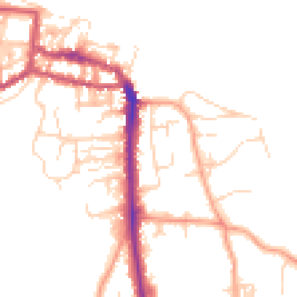 Daytime road noise heatmap for NR27 0AN