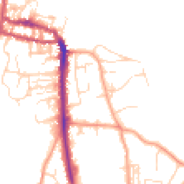Daytime road noise heatmap for NR27 0AT