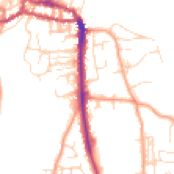 Daytime road noise heatmap for NR27 0BA