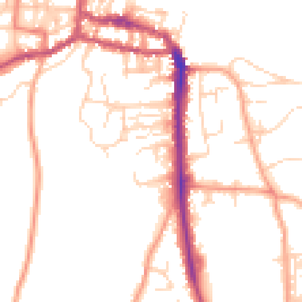 Daytime road noise heatmap for NR27 0BB
