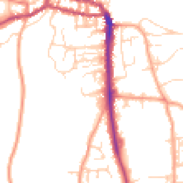 Daytime road noise heatmap for NR27 0BD