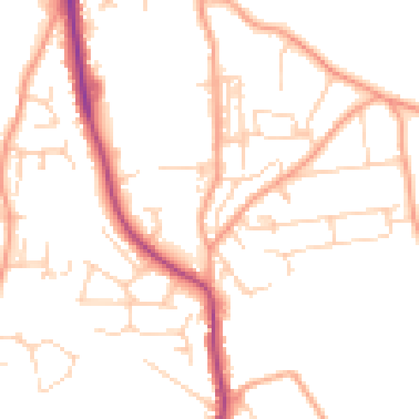 Daytime road noise heatmap for NR27 0BH
