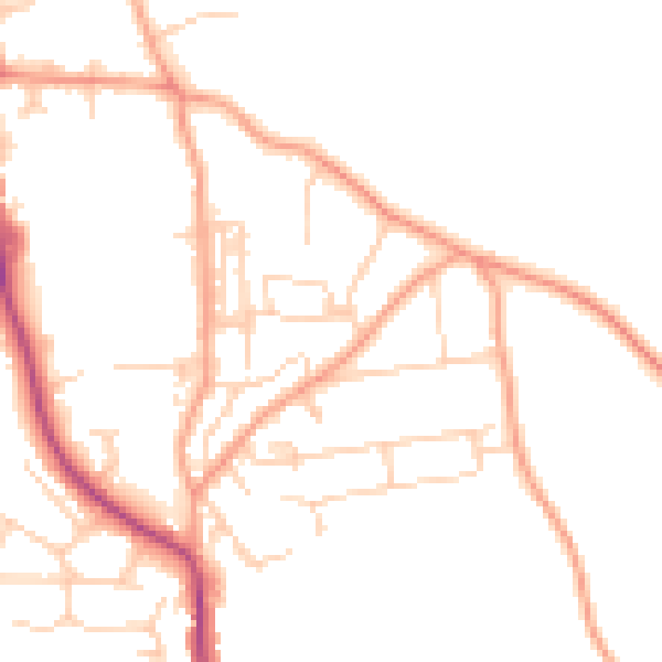 Daytime road noise heatmap for NR27 0BS