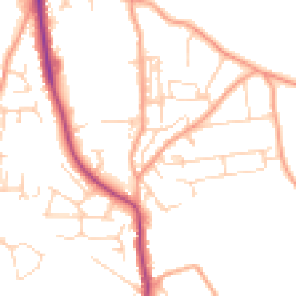 Daytime road noise heatmap for NR27 0BW