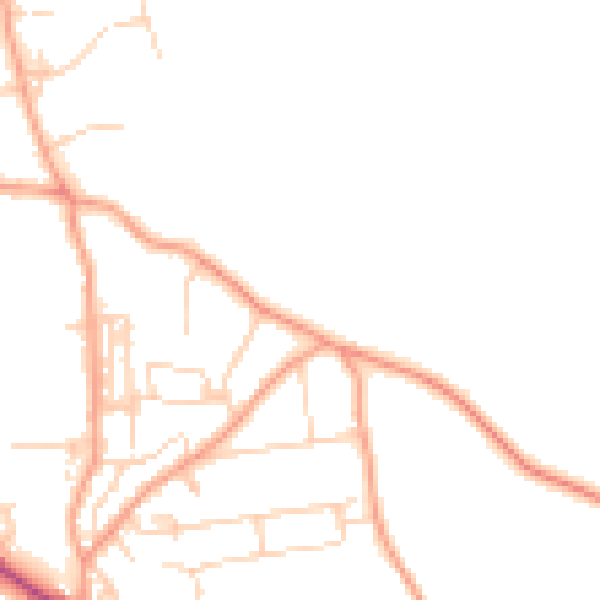 Daytime road noise heatmap for NR27 0DG