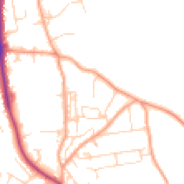 Daytime road noise heatmap for NR27 0DL