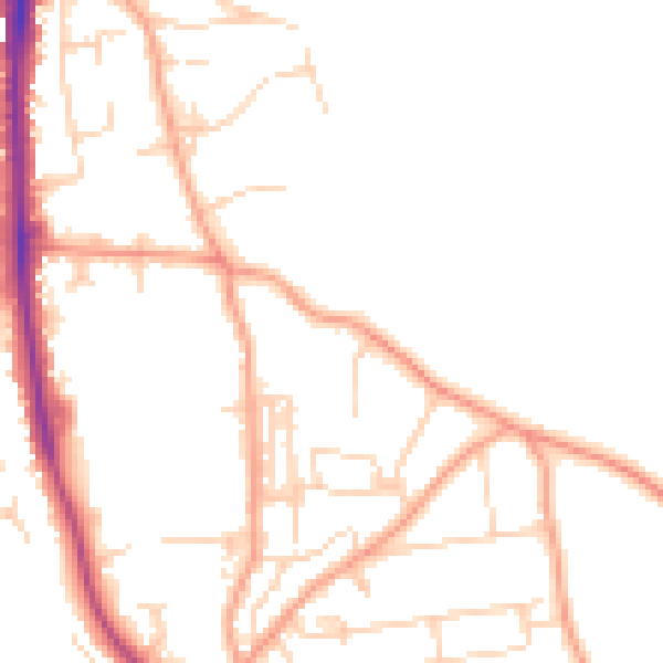Daytime road noise heatmap for NR27 0DN
