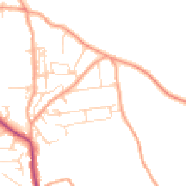 Daytime road noise heatmap for NR27 0EA