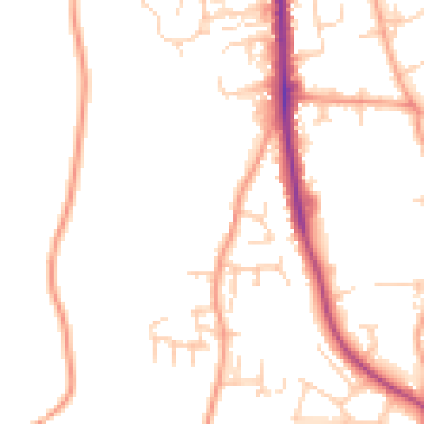Daytime road noise heatmap for NR27 0HL