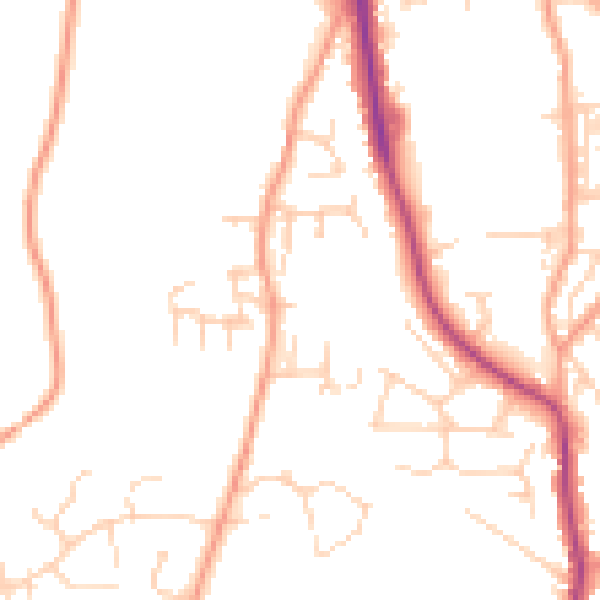 Daytime road noise heatmap for NR27 0JB